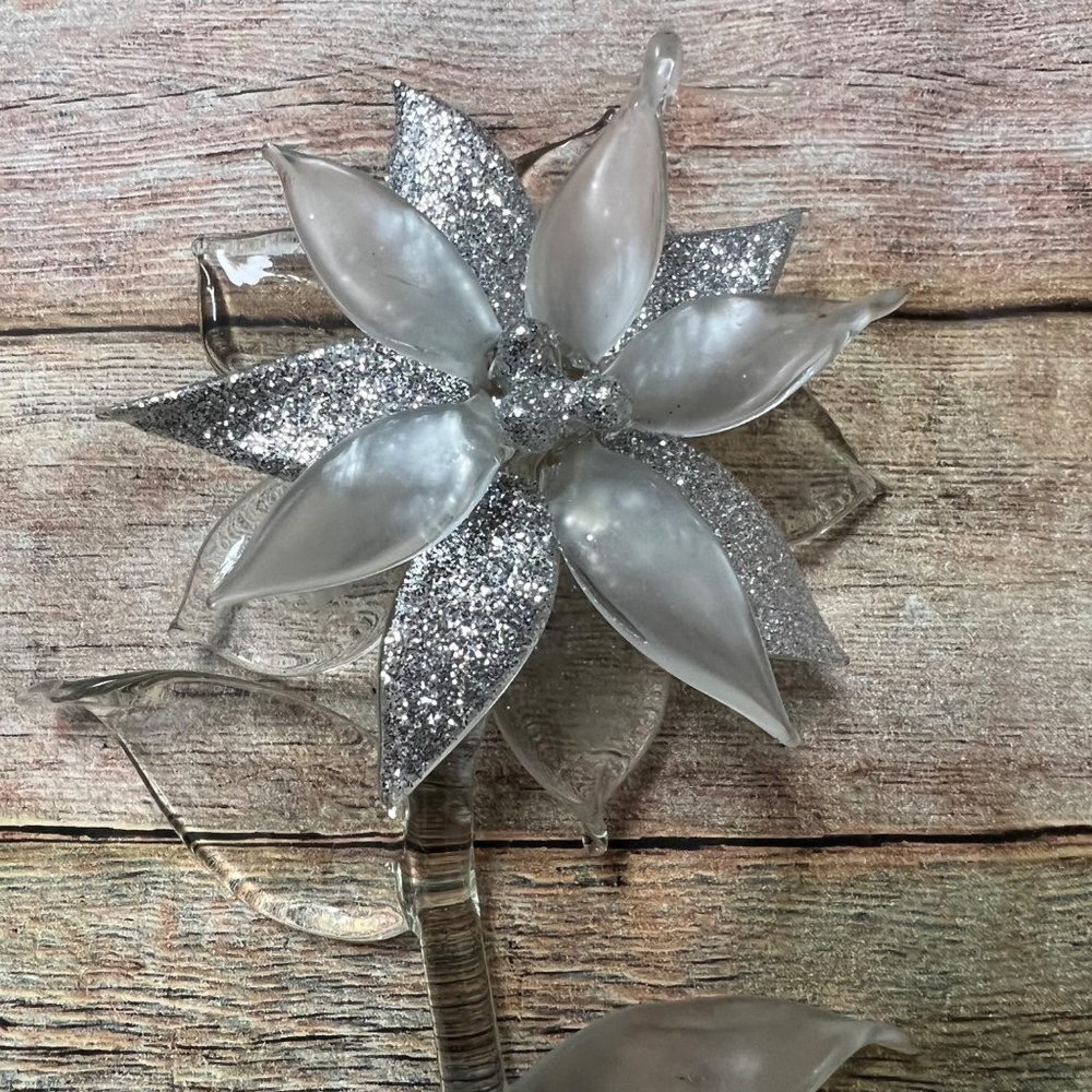 Blowen Glass Poinsettia Christmas Ornament 6” - Picture 8 of 10